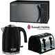 Black Russell Hobbs Microwave Colours Plus Kettle, Legacy 4 Slot Toaster Set New