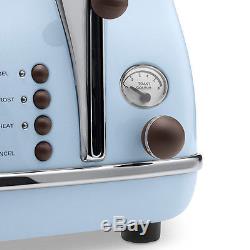 Blue Microwave + Kettle and Toaster Set Delonghi Icona and Swan Retro Brand New