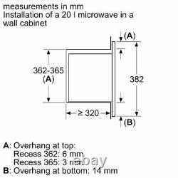 Bosch Built-in Microwave 800W 20L Stainless Steel BFL523MS3B Customer Return