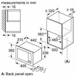 Bosch Built-in Microwave 800W 20L Stainless Steel BFL523MS3B Customer Return