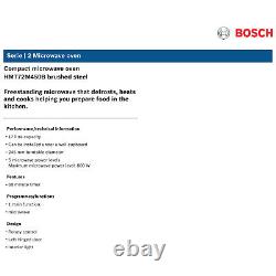 Bosch Series 2 HMT72M450B Brushed Steel Freestanding Microwave 800W 17 Litres