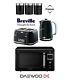 Breville Impressions Black Kettle And Toaster Set & Daewoo Microwave & Canisters