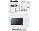 Breville Impressions Kettle And Toaster Set & Daewoo Microwave White New