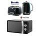 Breville Impressions Kettle And Toaster Set & Russell Hobbs Microwave Black New