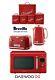 Breville Impressions Kettle And Toaster With Daewoo Microwave & Red Canister Set