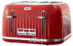 Breville Impressions Kettle and Toaster with Daewoo Microwave & Red Canister Set