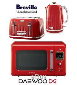 Breville Impressions Red Kettle and Toaster Set & Daewoo Retro Microwave New