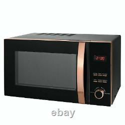 Brooklyn Black & Rose Gold Microwave, Kettle & Toaster Set