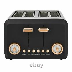 Brooklyn Black & Rose Gold Microwave, Kettle & Toaster Set