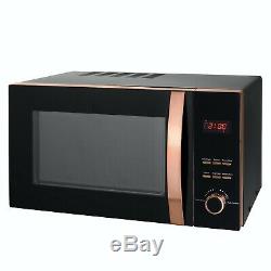 Brooklyn Black & Rose Gold Microwave, Kettle & Toaster Set + FREE CANISTERS
