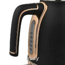 Brooklyn Black & Rose Gold Microwave, Kettle & Toaster Set Plus CANISTERS