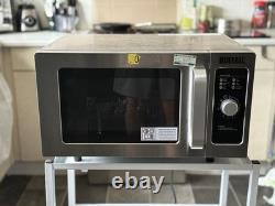 Buffalo FB861 25L 1000W Manual Commercial Microwave Oven Stainless Steel