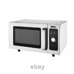 Buffalo Manual Commercial Microwave Oven in Silver Stainless Steel 1000W