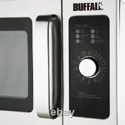 Buffalo Manual Commercial Microwave Oven in Silver Stainless Steel 1000W