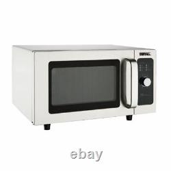 Buffalo Manual Commercial Microwave Oven in Silver Stainless Steel 1000W