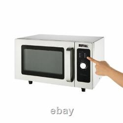 Buffalo Manual Commercial Microwave Oven in Silver Stainless Steel 1000W