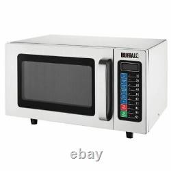 Buffalo Programmable Commercial Microwave Oven in Silver Stainless Steel 1000W