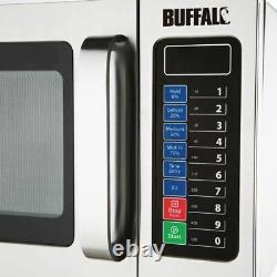Buffalo Programmable Commercial Microwave Oven in Silver Stainless Steel 1000W