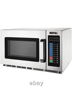 Buffalo Programmable Commercial Microwave Oven in Silver Stainless Steel 1800W