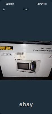 Buffalo Programmable Commercial Microwave Oven in Silver Stainless Steel 1800W