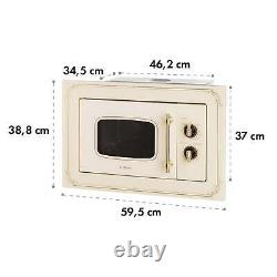 Built in Microwave Grill Kitchen Retro 20 L 1000 W Defrost Stainless Steel Ivory
