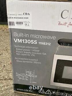 CDA VM130SS 25L Stainless steel & black integrated 900W microwave oven NEW & BOX