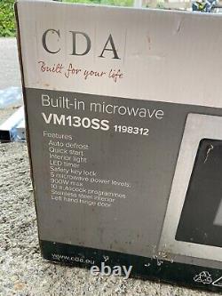 CDA VM130SS 25L Stainless steel & black integrated 900W microwave oven NEW & BOX