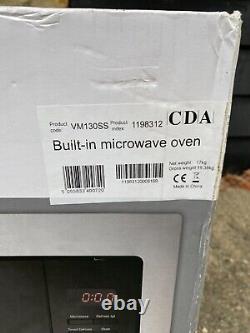 CDA VM130SS 25L Stainless steel & black integrated 900W microwave oven NEW & BOX