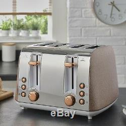 Champagne Sparkle Kettle And 4 Slice Toaster & Microwave Kitchen Set