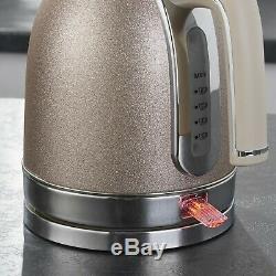 Champagne Sparkle Kettle And 4 Slice Toaster & Microwave Kitchen Set