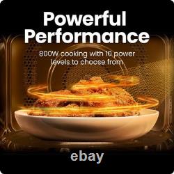 Chefman 20L 800W Microwave Oven, 6 Presets, 10 Power Levels, Eco Mode, Memory