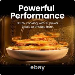 Chefman 20L 800W Microwave Oven, 6 Presets, 10 Power Levels, Stainless Steel