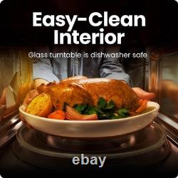 Chefman 20L 800W Microwave Oven, 6 Presets, 10 Power Levels, Stainless Steel