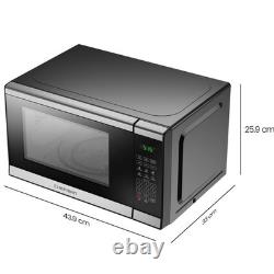 Chefman 20L 800W Microwave Oven, 6 Presets, 10 Power Levels, Stainless Steel