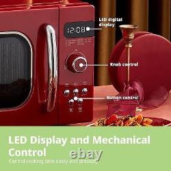 Comfee' Retro Style 800W 20L Microwave Oven 8 Auto Menus Digital Display Timer