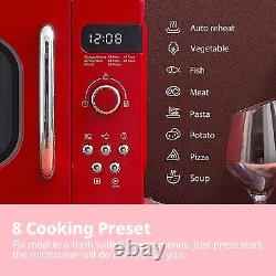 Comfee' Retro Style 800W 20L Microwave Oven 8 Auto Menus Digital Display Timer