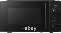 Compact 20L Black Microwave Oven 700W Solo with 5 Power Levels and Dial Timer