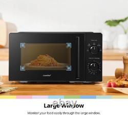 Compact 20L Black Microwave Oven 700W Solo with 5 Power Levels and Dial Timer