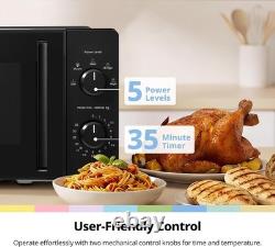 Compact 20L Black Microwave Oven 700W Solo with 5 Power Levels and Dial Timer Compact 20L Black Microwave Oven 700W Solo with 5 Power Levels and Dial Timer