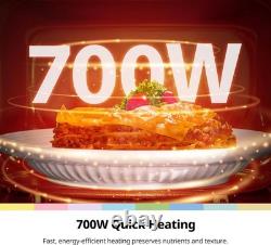 Compact 20L Black Microwave Oven 700W Solo with 5 Power Levels and Dial Timer