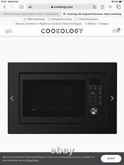Cookology IM20LBK 20L 800W Stainless Steel Buit-in Microwave Oven Black