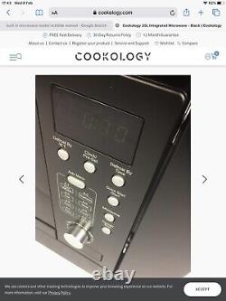 Cookology IM20LBK 20L 800W Stainless Steel Buit-in Microwave Oven Black
