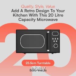 Cookology RETDD20BK Freestanding Retro Microwave 20 Litre Capacity with 25.5
