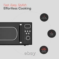 Cookology RETDD20BK Freestanding Retro Microwave 20 Litre Capacity with 25.5