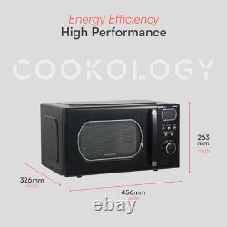 Cookology RETDD20BK Freestanding Retro Microwave 20 Litre Capacity with 25.5