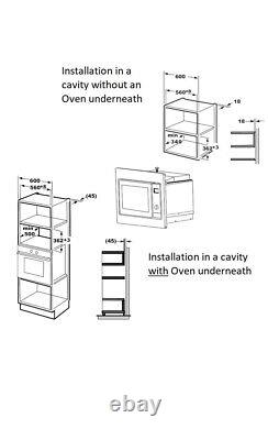 Cookology ex display BIM20LWG 20L 800W Built-in Microwave & Grill