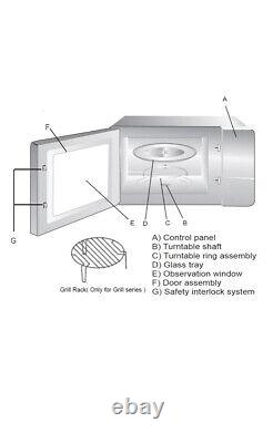 Cookology ex display BIM20LWG 20L 800W Built-in Microwave & Grill