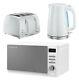 Cordless Electric Kettle & 4-slice Toaster And Microwave Russell Hobbs Set White