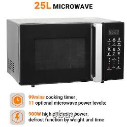 Countertop Microwave Oven with Grill 900W 25L 11 Power Levels Easy Clean