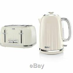 Cream Breville Kettle and Toaster Set & Russell Hobbs Microwave & Canister Set